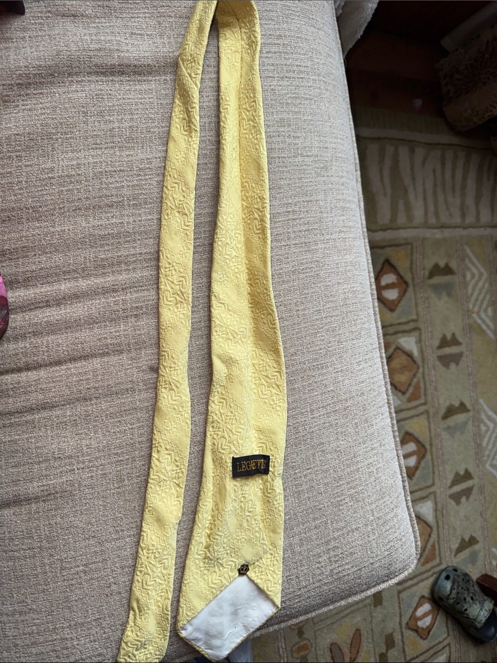 Loewe Men's Yellow Textured Silk Necktie